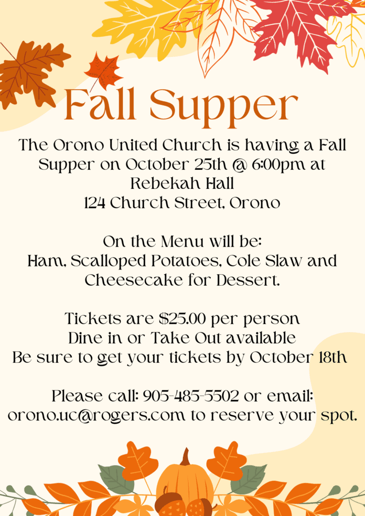 Orono United Church - Fall Supper - Orono BIA